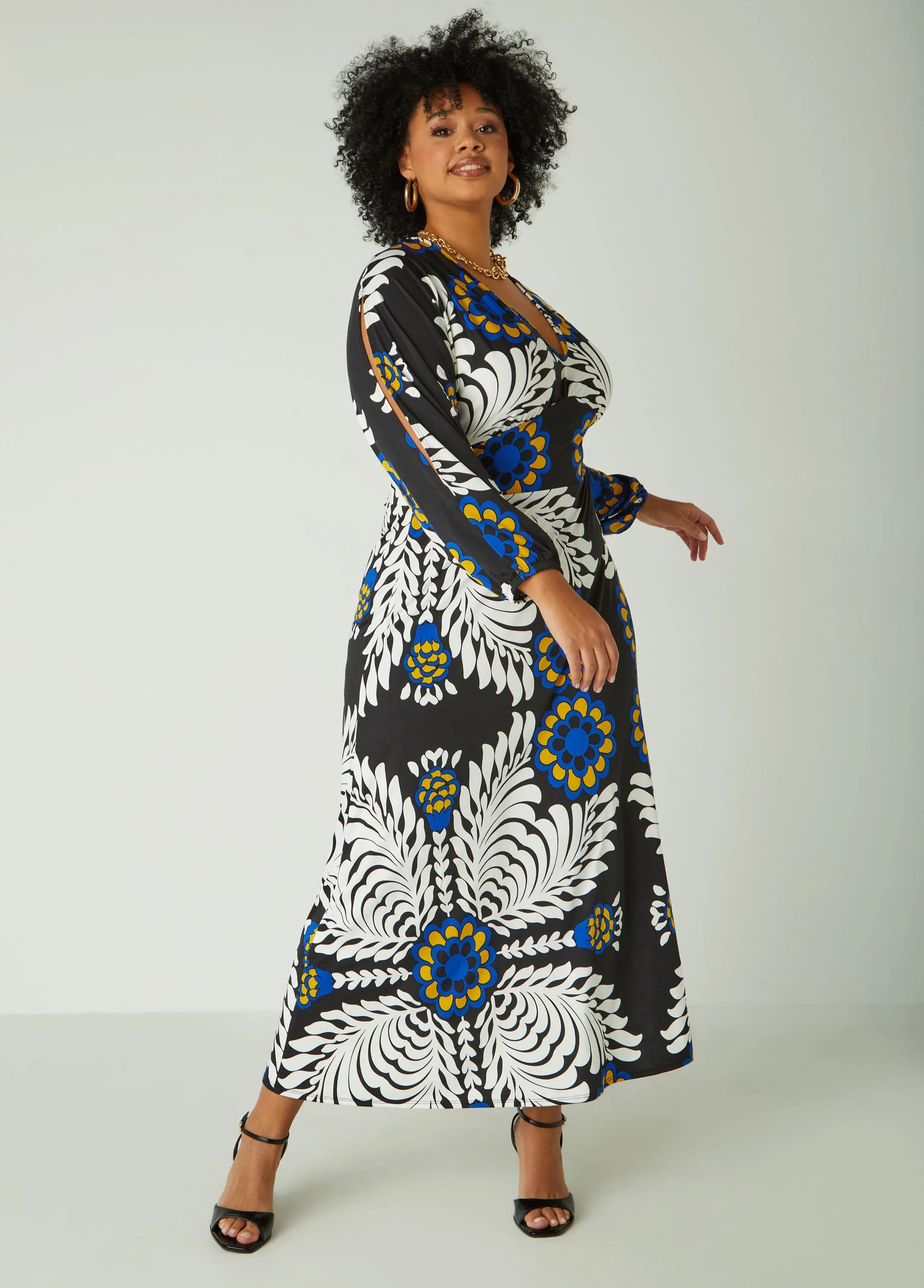 Cutout Floral Maxi Dress sold by Ashley Stewart product image thumbnail 4