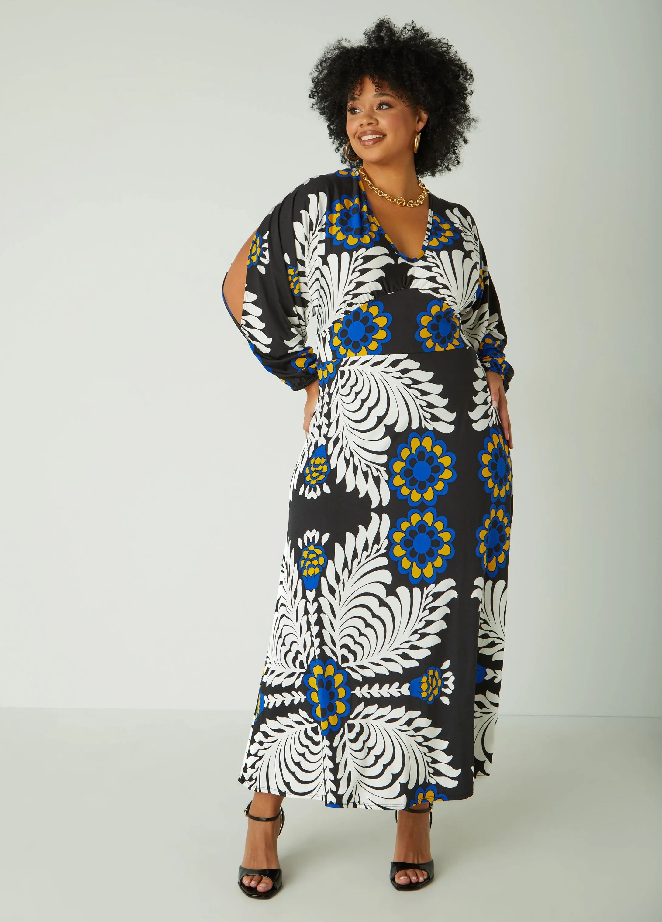 Cutout Floral Maxi Dress sold by Ashley Stewart