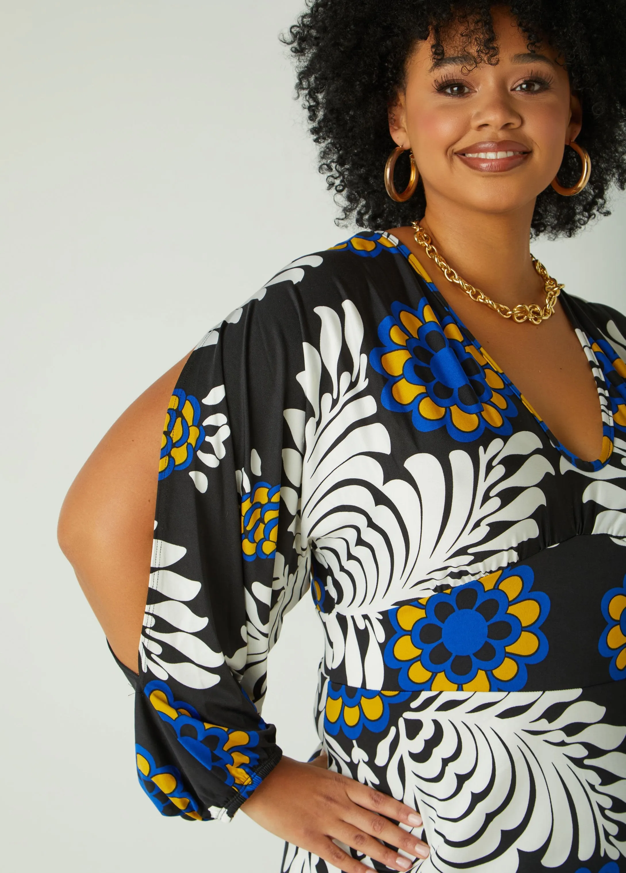 Cutout Floral Maxi Dress sold by Ashley Stewart product image thumbnail 3