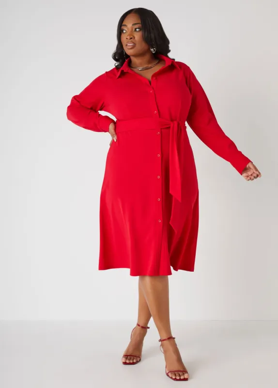 Belted A Line Shirtdress sold by Ashley Stewart