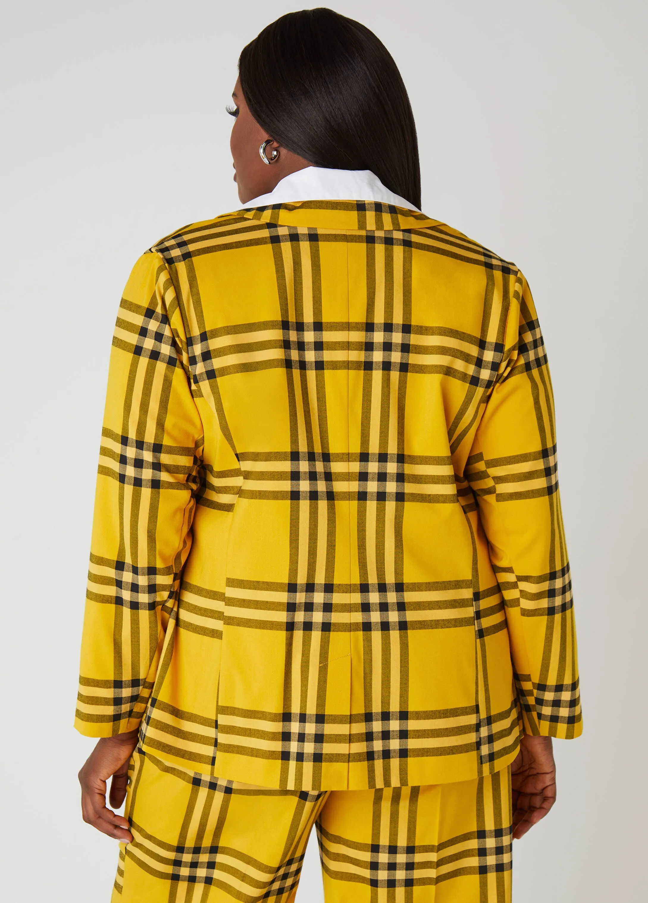 Plaid Twill Blazer sold by Ashley Stewart product image thumbnail 2