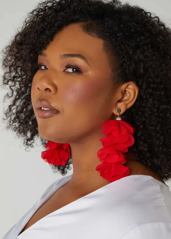 Crystal & Chiffon Petals Earrings sold by Ashley Stewart