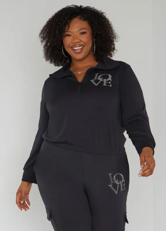 Love Crystal Pullover sold by Ashley Stewart