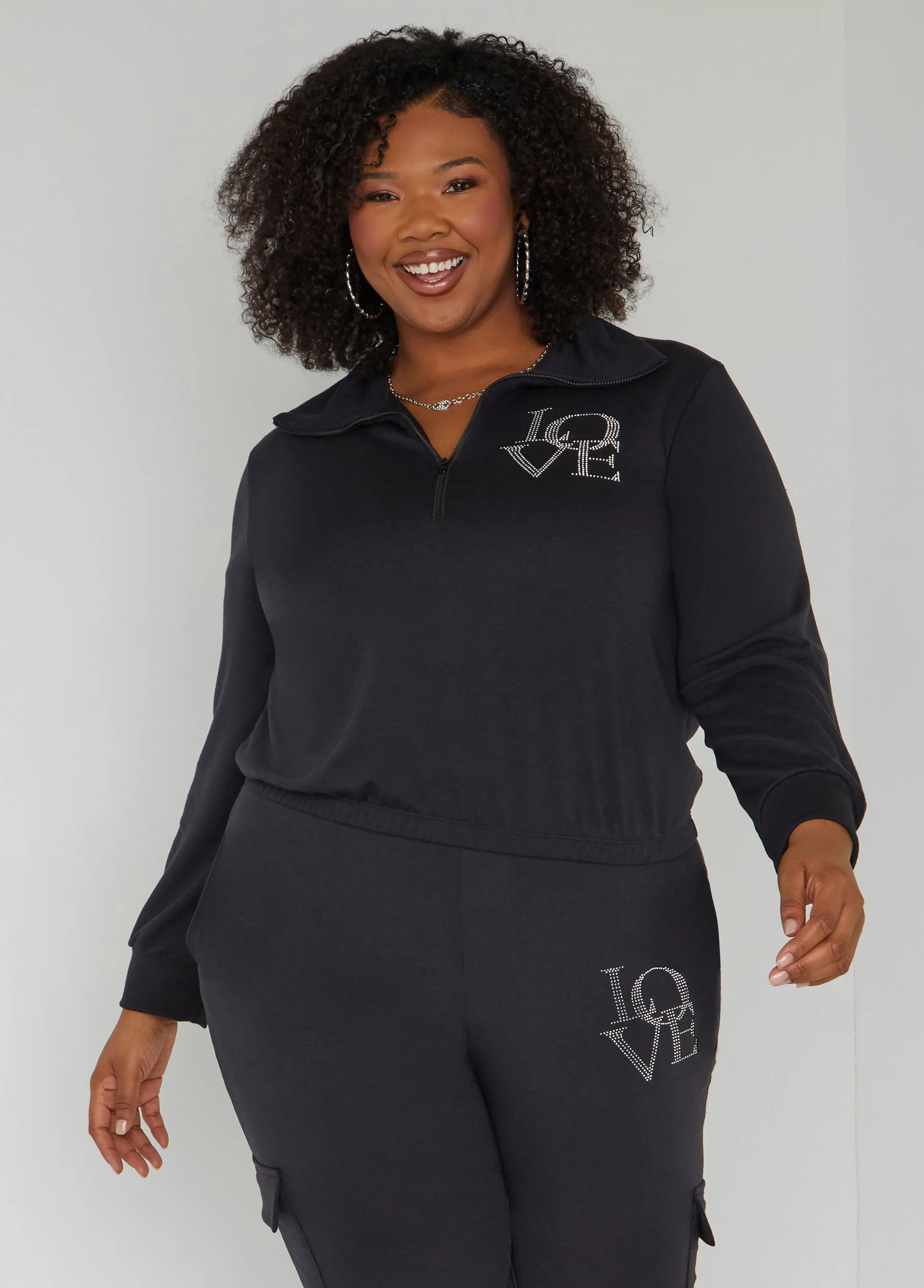 Love Crystal Pullover sold by Ashley Stewart