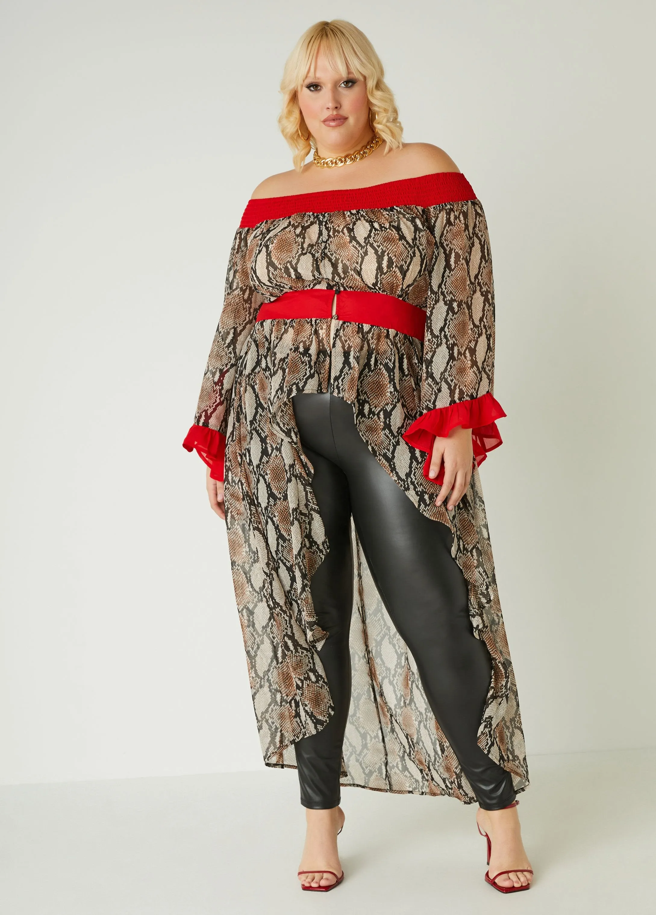 Snake Print Hi Low Blouse sold by Ashley Stewart