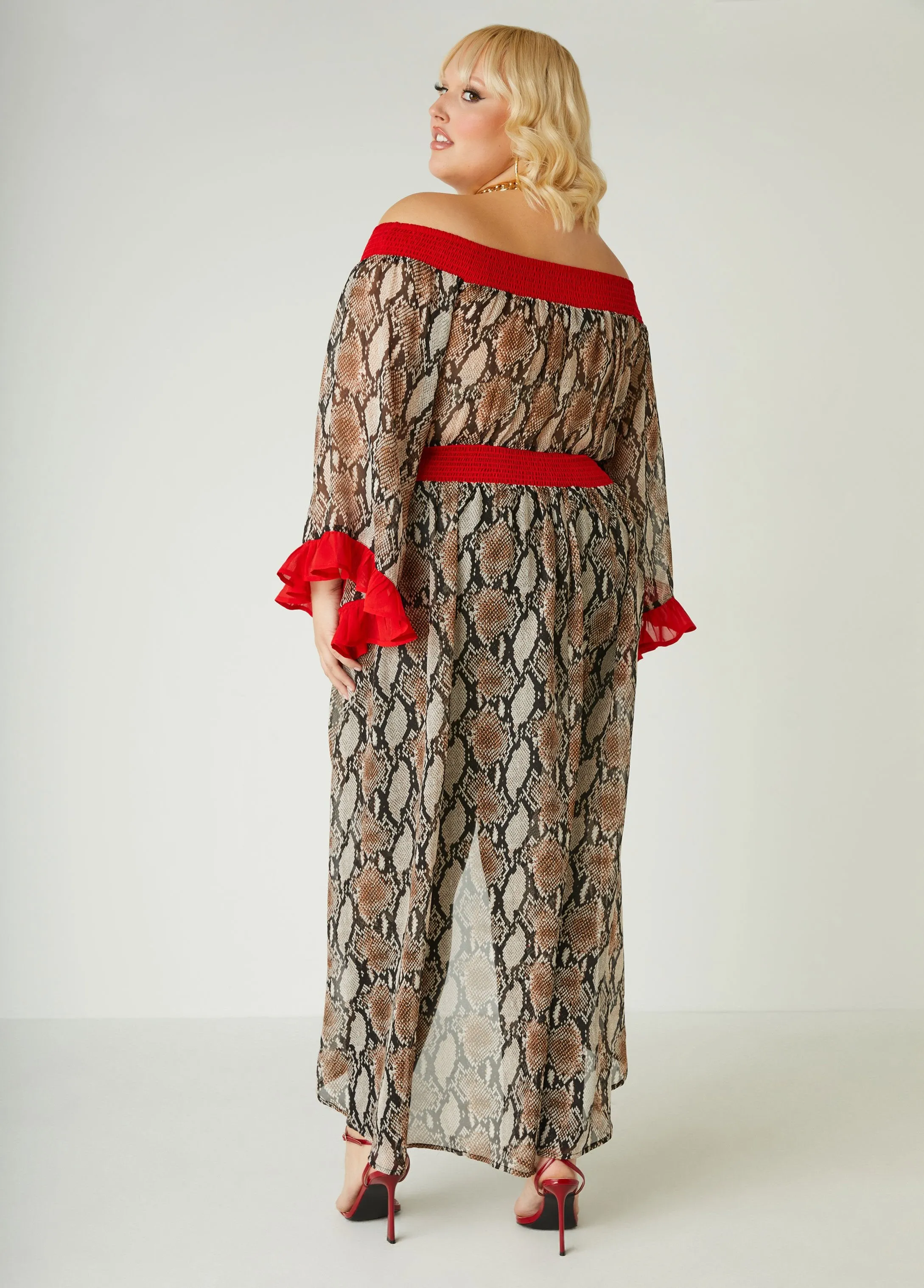 Snake Print Hi Low Blouse sold by Ashley Stewart product image thumbnail 2