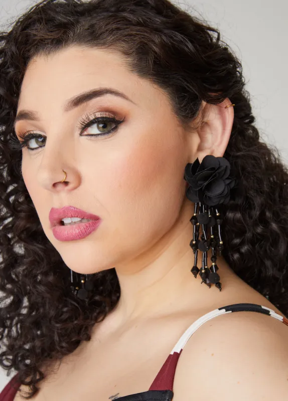 Floral Fringed Drop Earrings sold by Ashley Stewart
