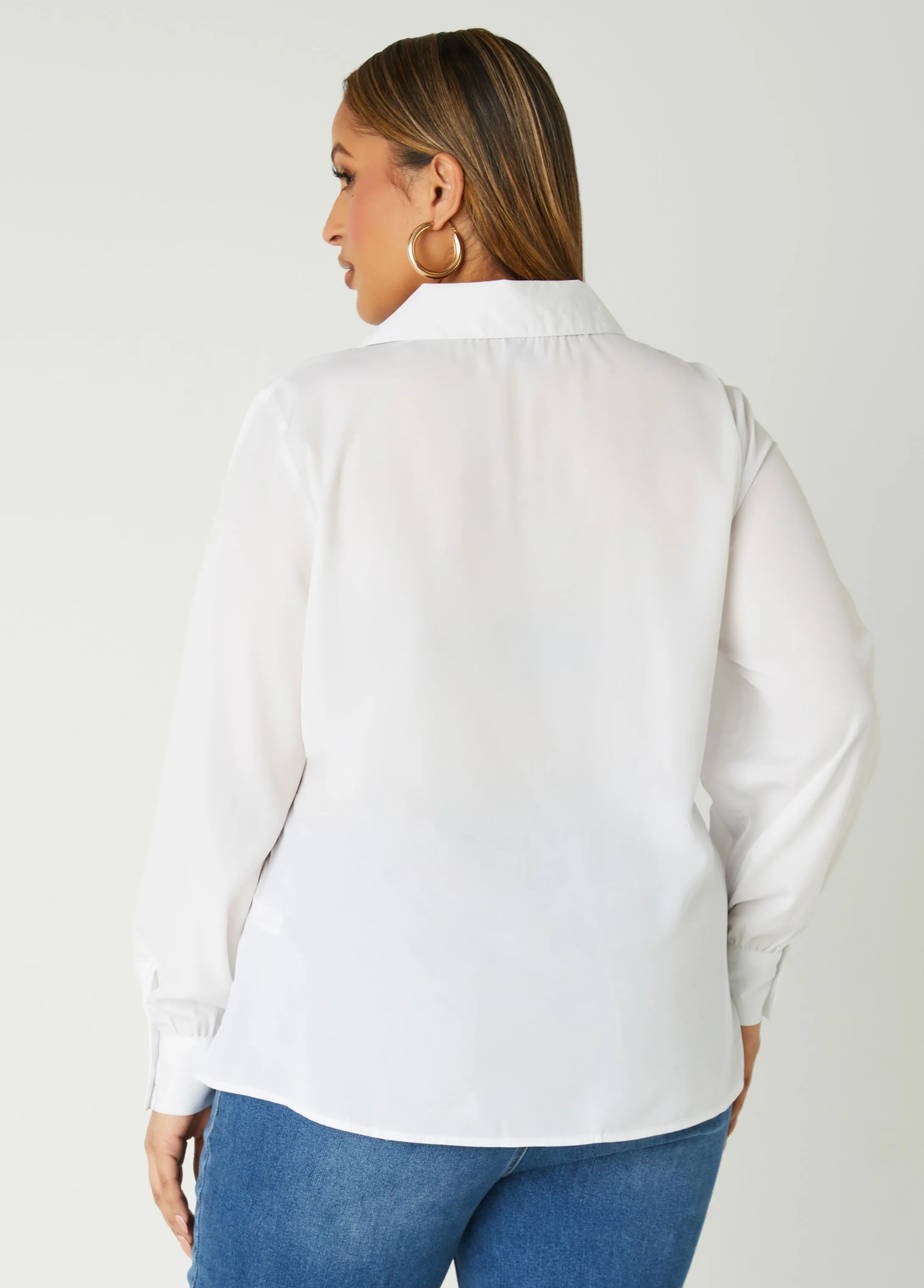 Collared V Neck Shirt sold by Ashley Stewart product image thumbnail 5