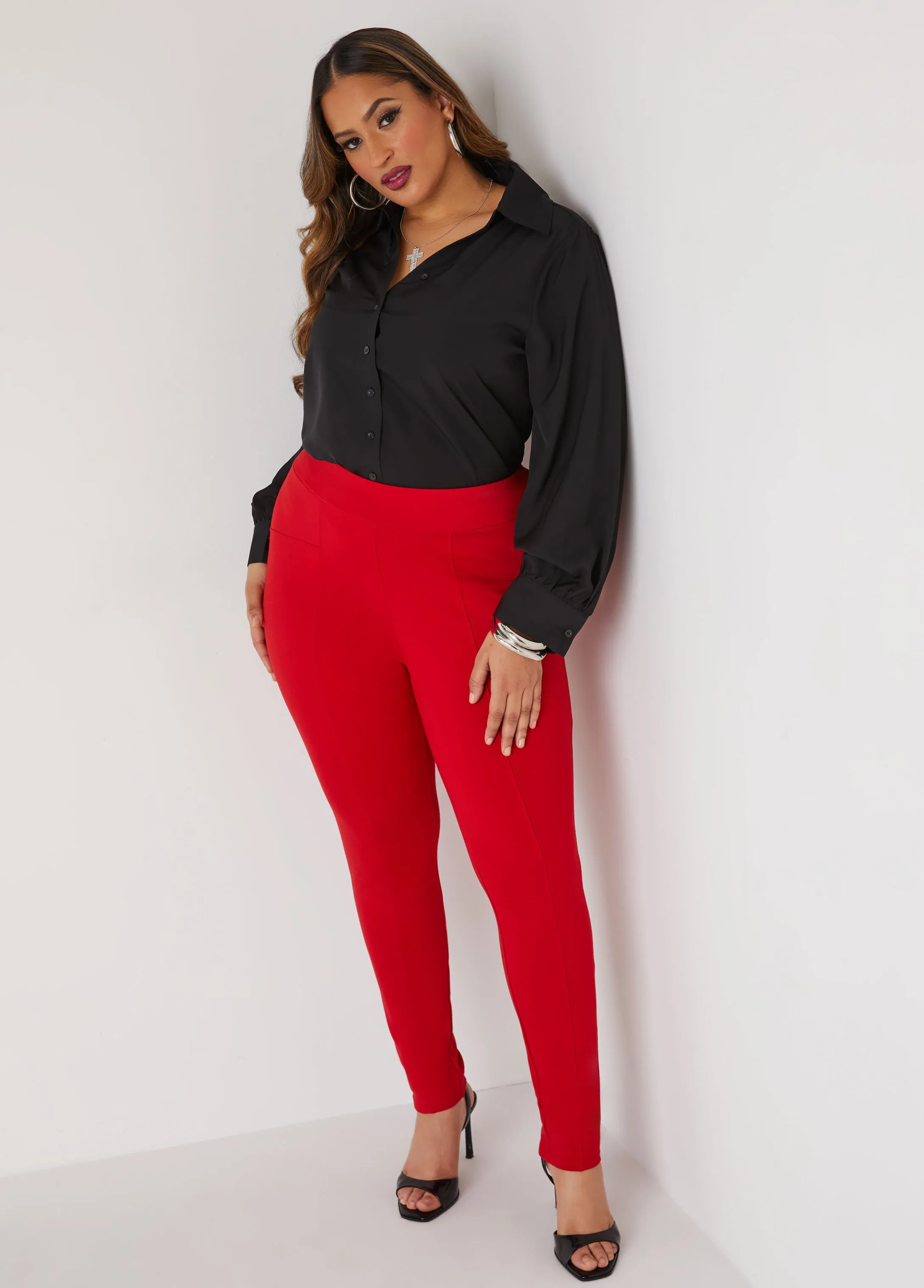 Collared V Neck Shirt sold by Ashley Stewart product image thumbnail 3