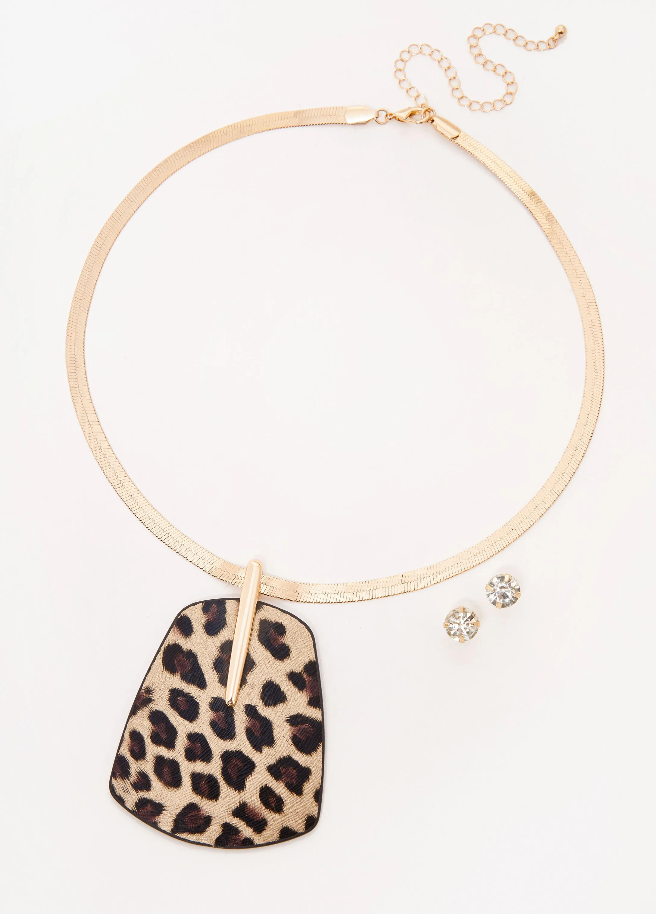Textured Leopard Necklace Set sold by Ashley Stewart product image thumbnail 2