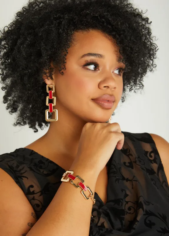 Chain Link And Enamel Bracelet Set sold by Ashley Stewart