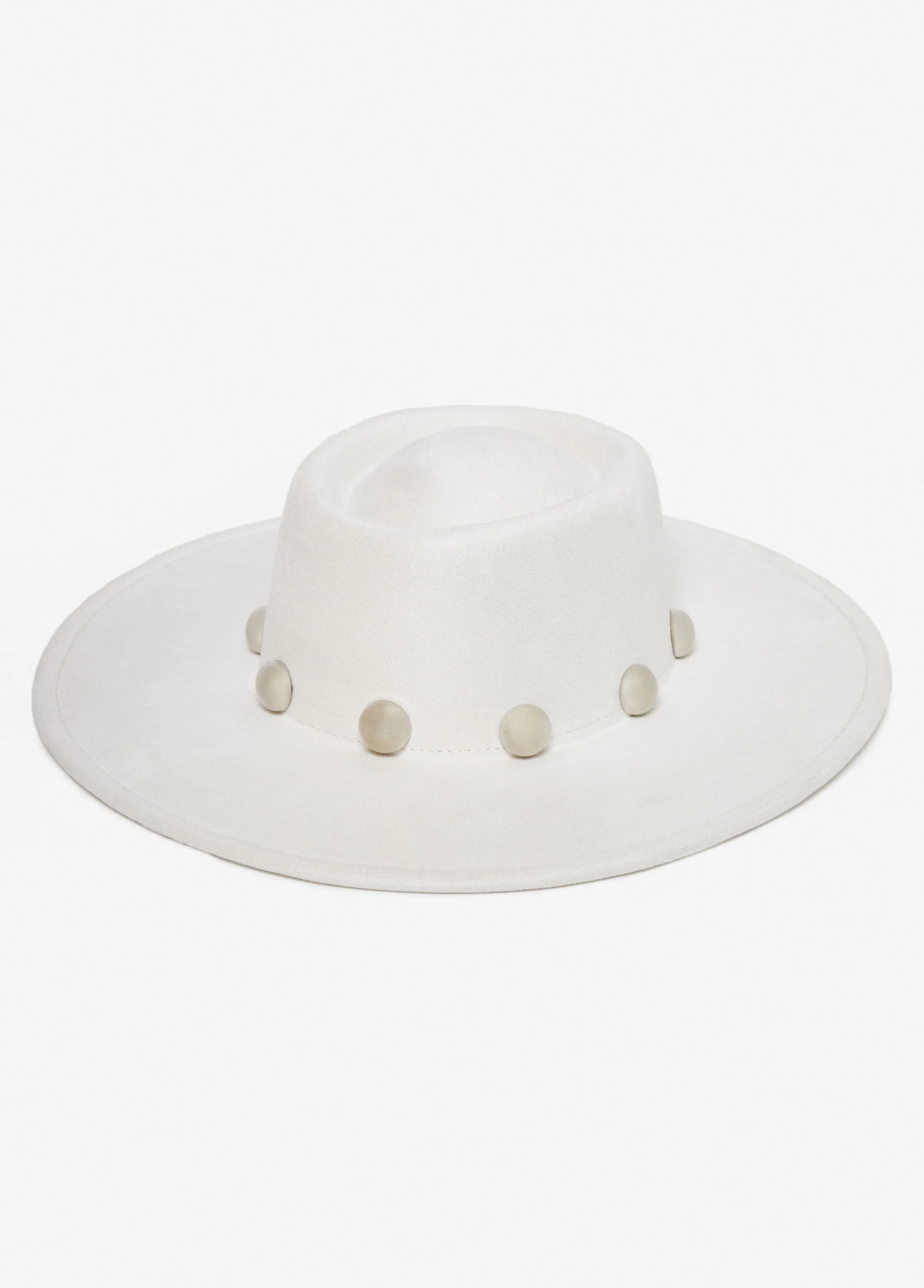 Faux Suede Studded Fedora Hat sold by Ashley Stewart product image thumbnail 2