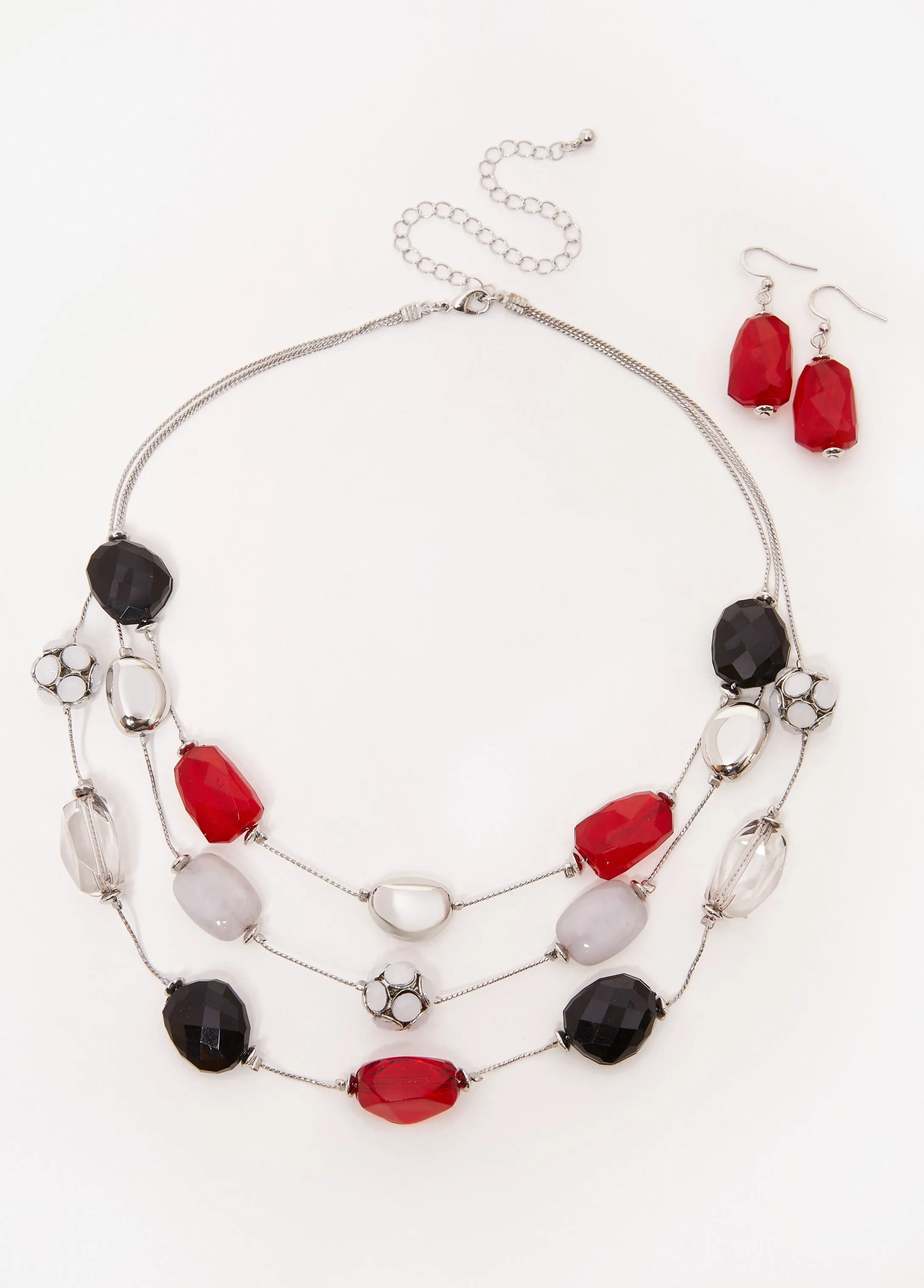 Layered Bead And Stone Necklace Set sold by Ashley Stewart product image thumbnail 2