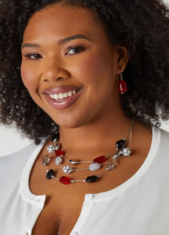 Layered Bead And Stone Necklace Set sold by Ashley Stewart