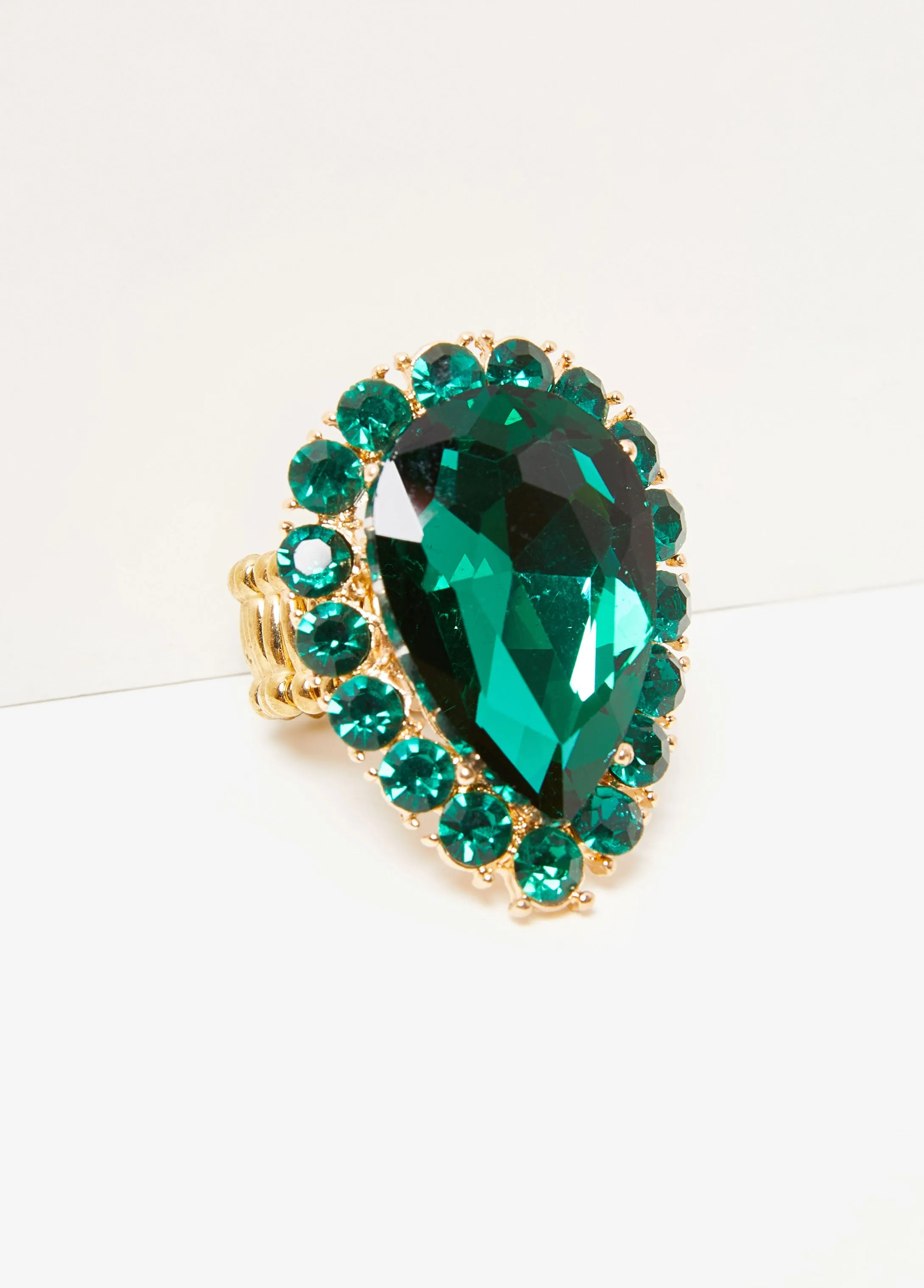 Pear Shaped Crystal Stretch Ring sold by Ashley Stewart product image thumbnail 2
