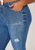 Distressed High Rise Flared Jeans sold by Ashley Stewart