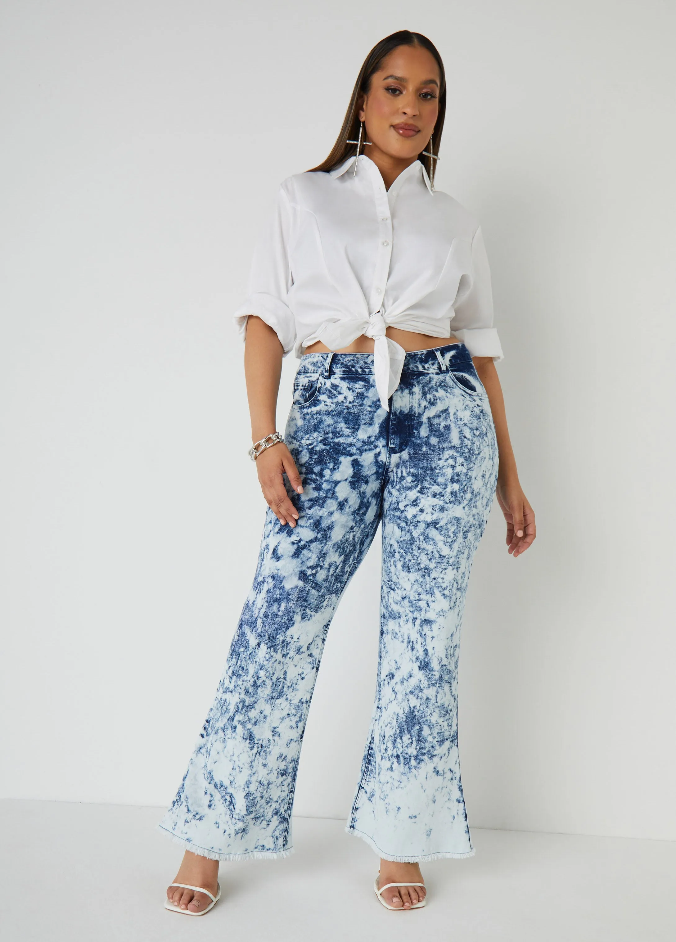 Acid Wash Flared Jeans sold by Ashley Stewart product image thumbnail 3