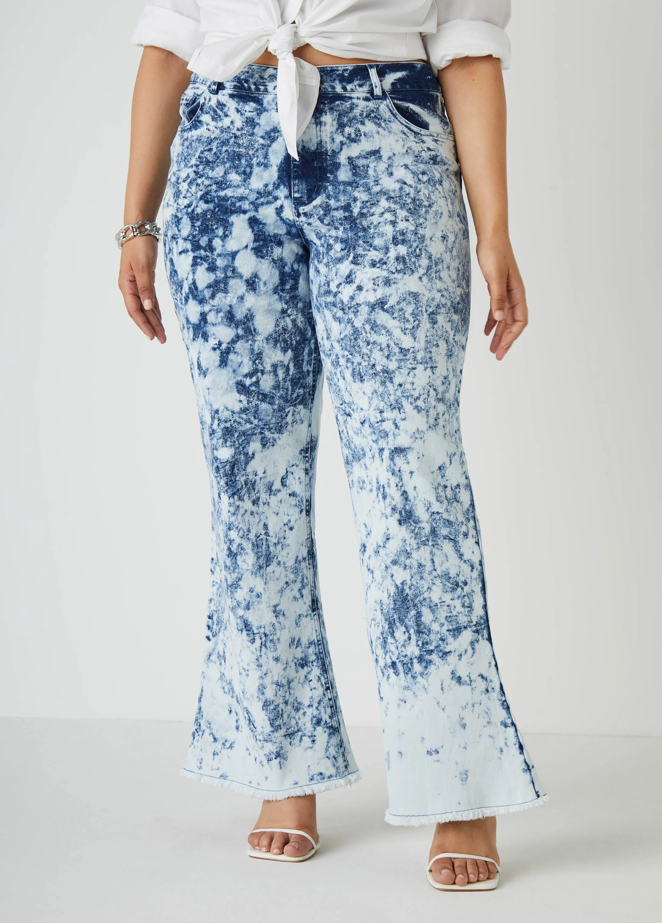 Acid Wash Flared Jeans sold by Ashley Stewart