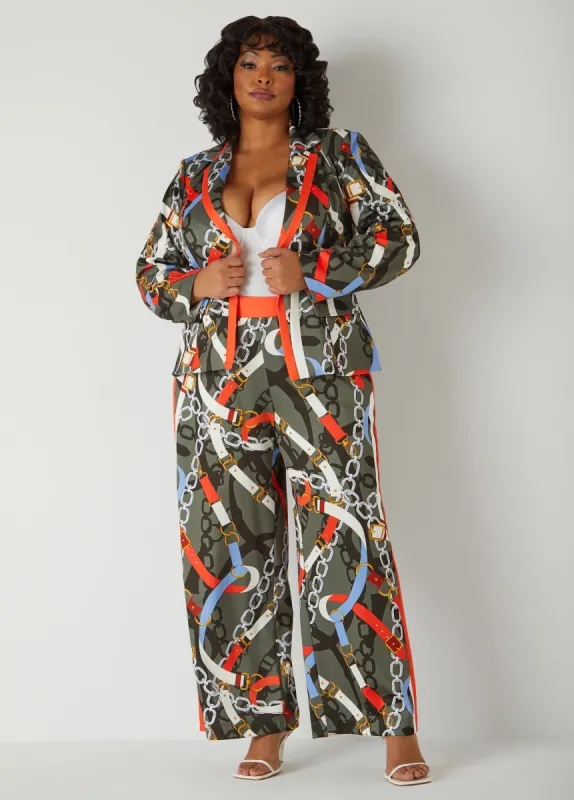 Chain Print Wide Leg Pants sold by Ashley Stewart
