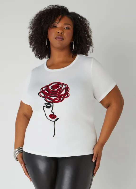 Floral Profile Tee sold by Ashley Stewart