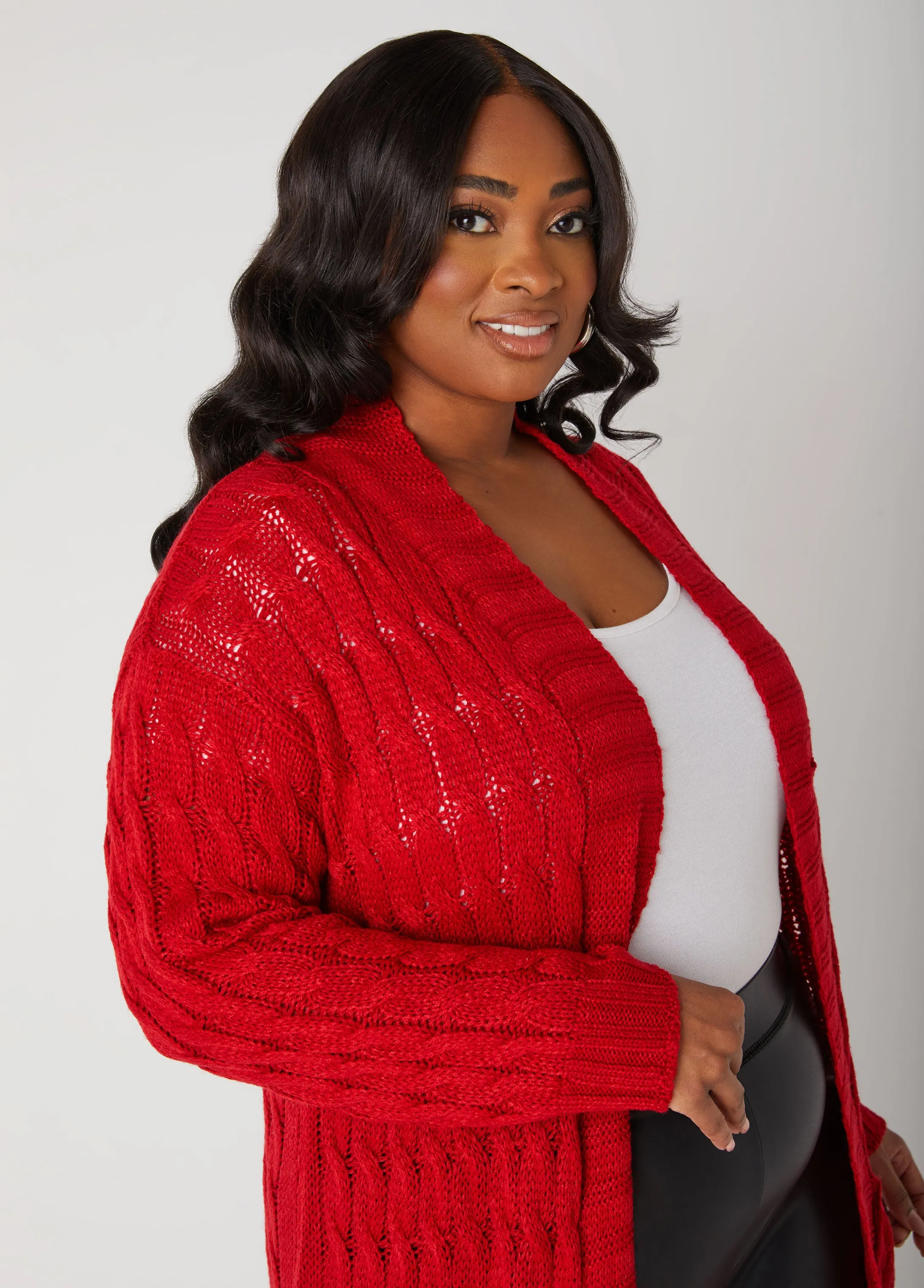 Cable Knit Duster sold by Ashley Stewart product image thumbnail 3