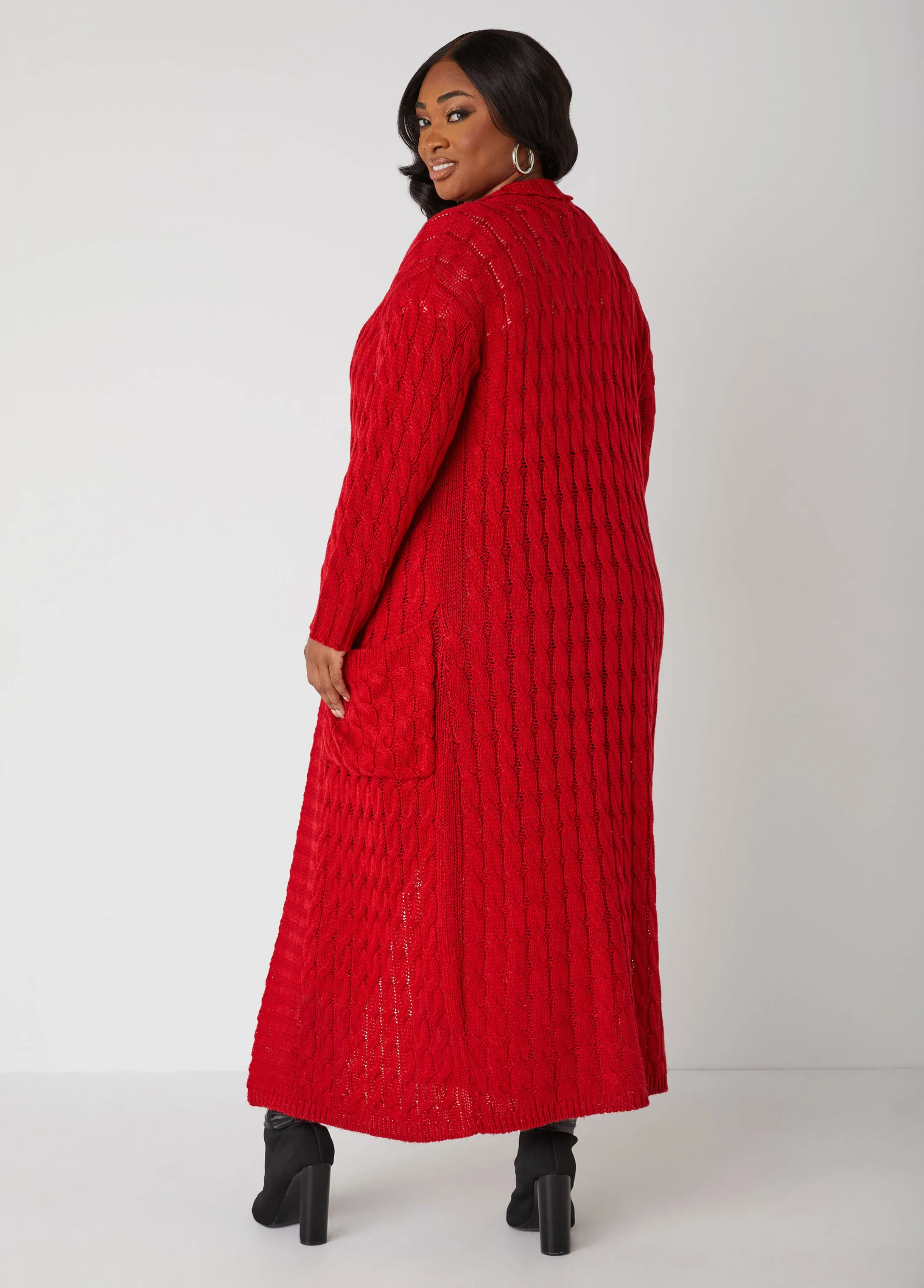 Cable Knit Duster sold by Ashley Stewart product image thumbnail 2