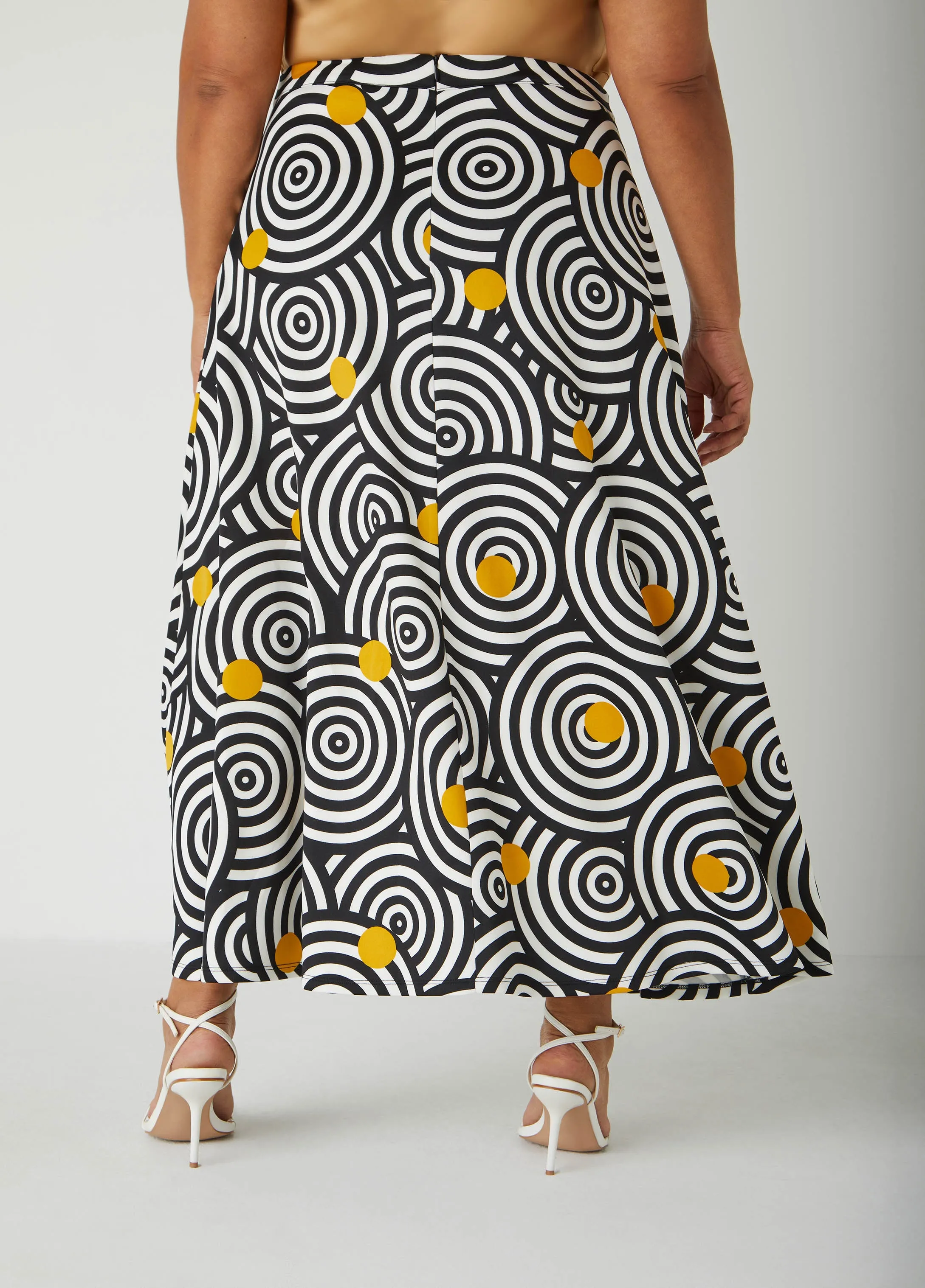 Circle Print Scuba Maxi Skirt sold by Ashley Stewart product image thumbnail 2