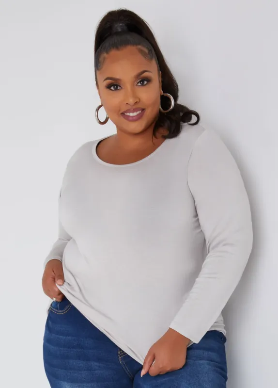 Long Sleeve Basic Jersey Tee sold by Ashley Stewart
