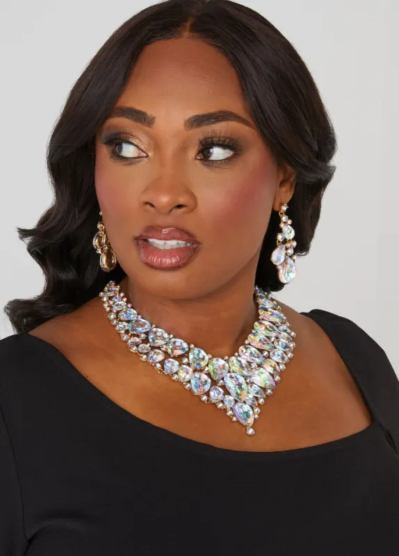 Iridescent Crystal Necklace Set sold by Ashley Stewart