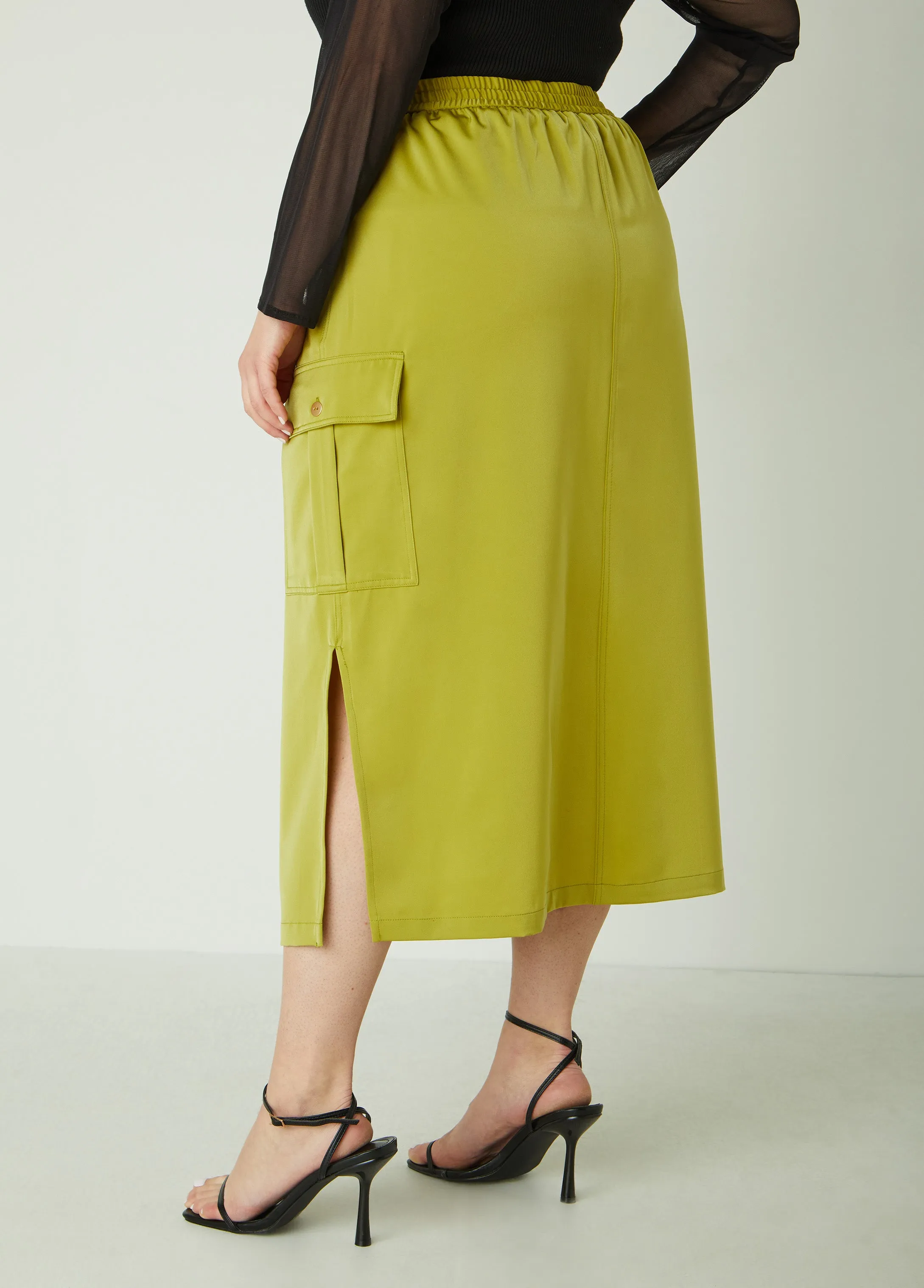 Satin Cargo Skirt sold by Ashley Stewart product image thumbnail 2