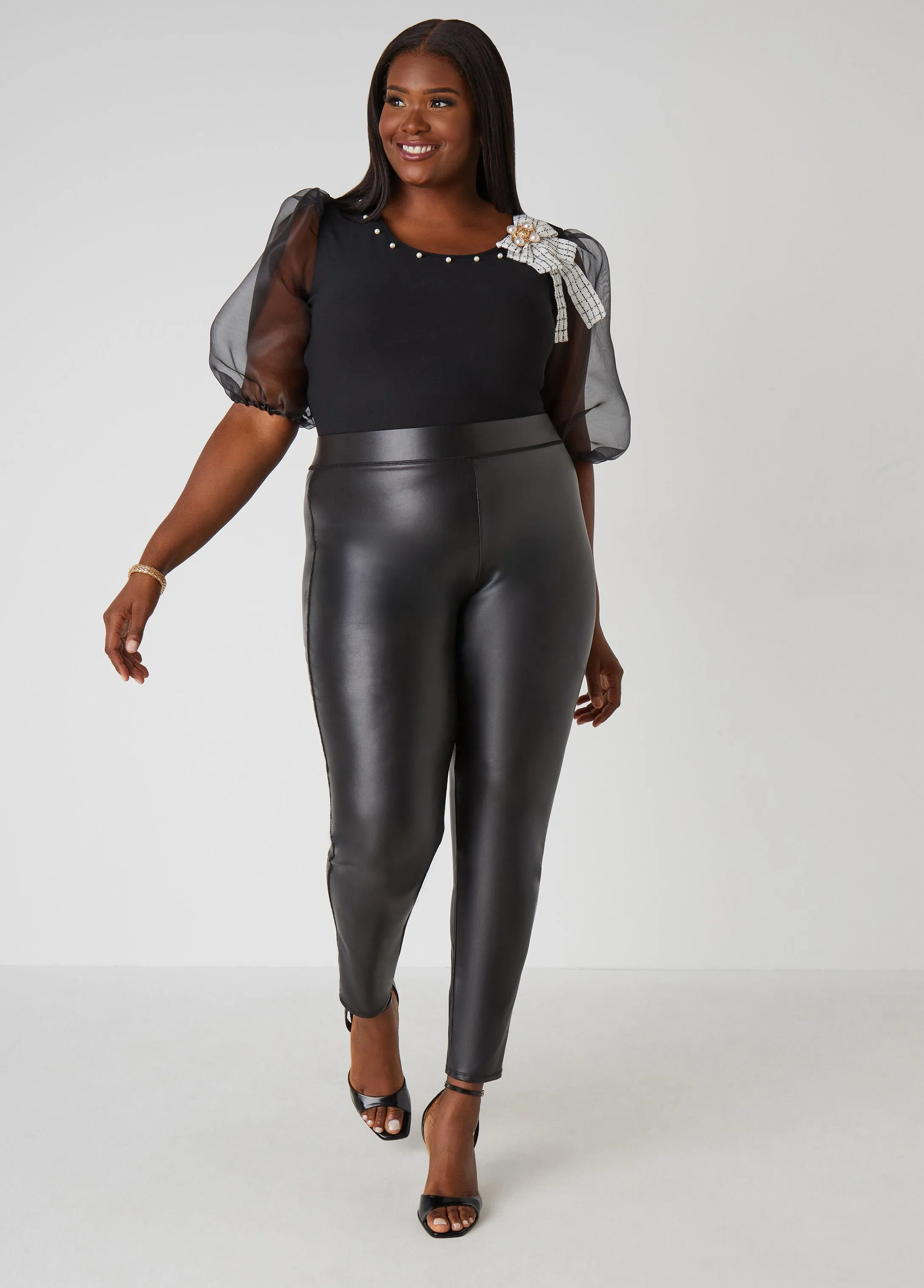 Embellished Puff Sleeved Top sold by Ashley Stewart product image thumbnail 3