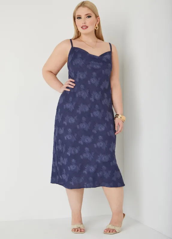 Textured Floral Slip Dress sold by Ashley Stewart