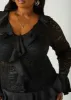 Satin Trimmed Lace Top sold by Ashley Stewart