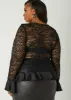 Satin Trimmed Lace Top sold by Ashley Stewart