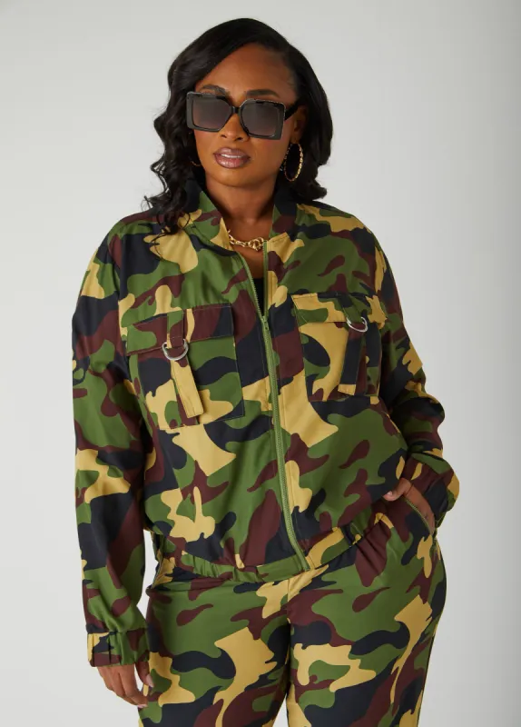 Camo Print Jacket sold by Ashley Stewart