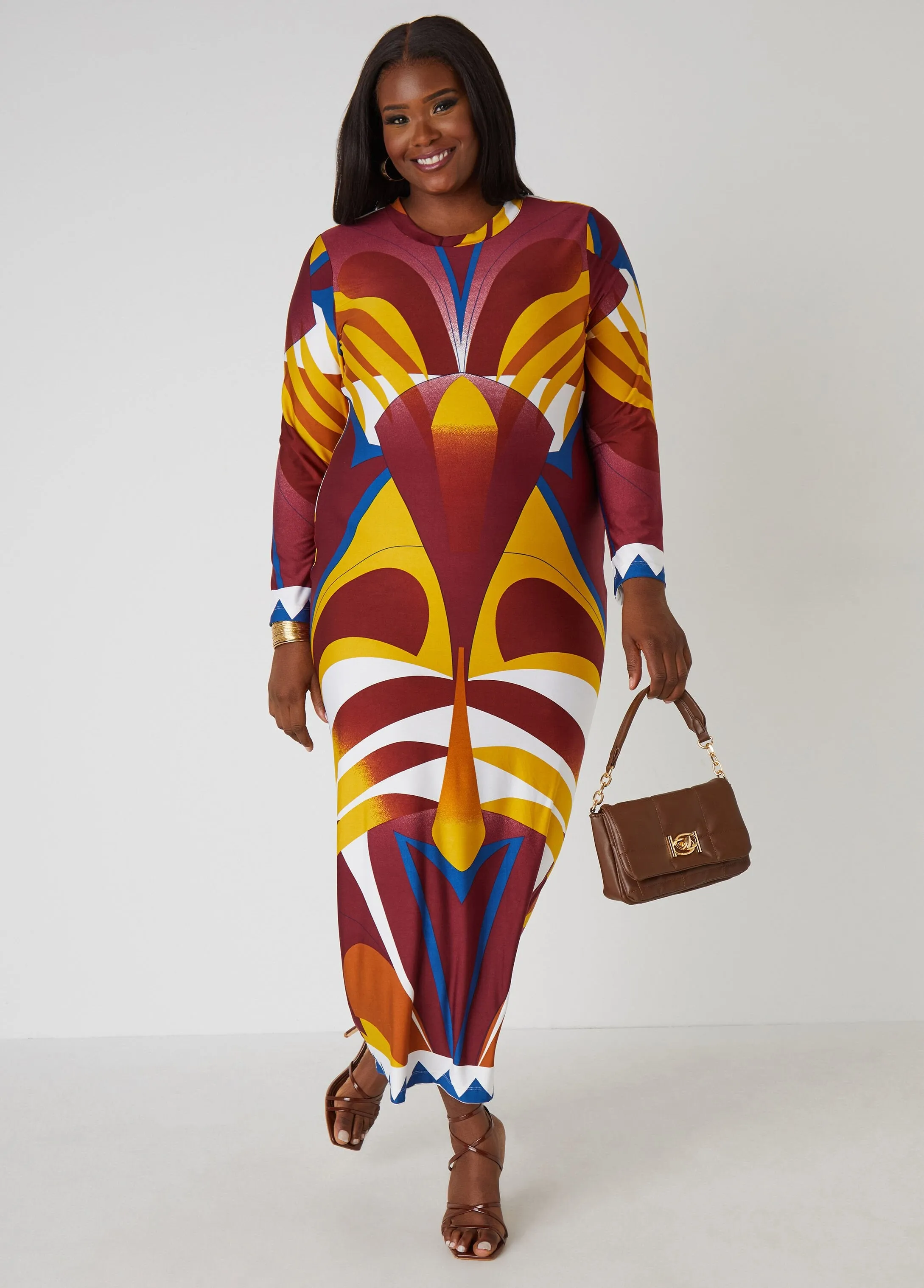 Printed Maxi Dress sold by Ashley Stewart product image thumbnail 3