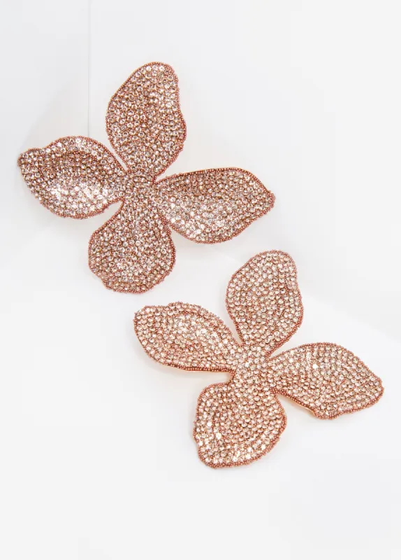Crystal And Bead Flower Earrings sold by Ashley Stewart