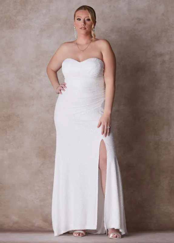 The Ella Strapless Wedding Gown sold by Ashley Stewart