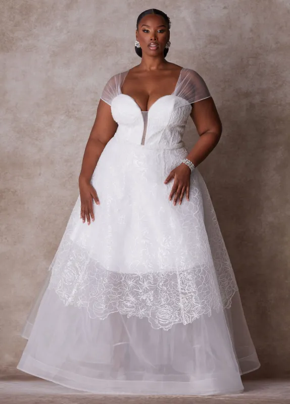 The Tatianna Princess Wedding Gown sold by Ashley Stewart