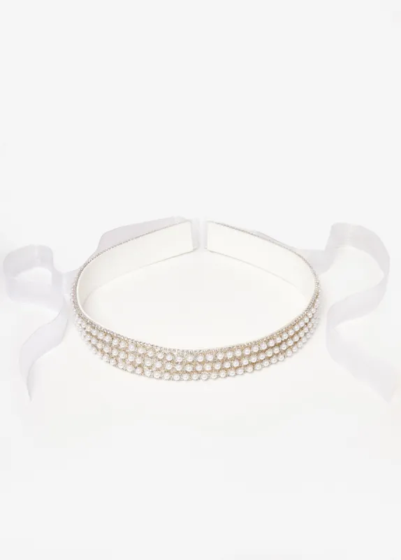 Crystal And Faux Pearl Bridal Belt sold by Ashley Stewart
