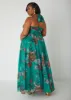 Floral Print Organza Halter Gown sold by Ashley Stewart