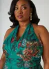 Floral Print Organza Halter Gown sold by Ashley Stewart