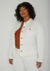 Frayed Stretch Denim Jacket sold by Ashley Stewart
