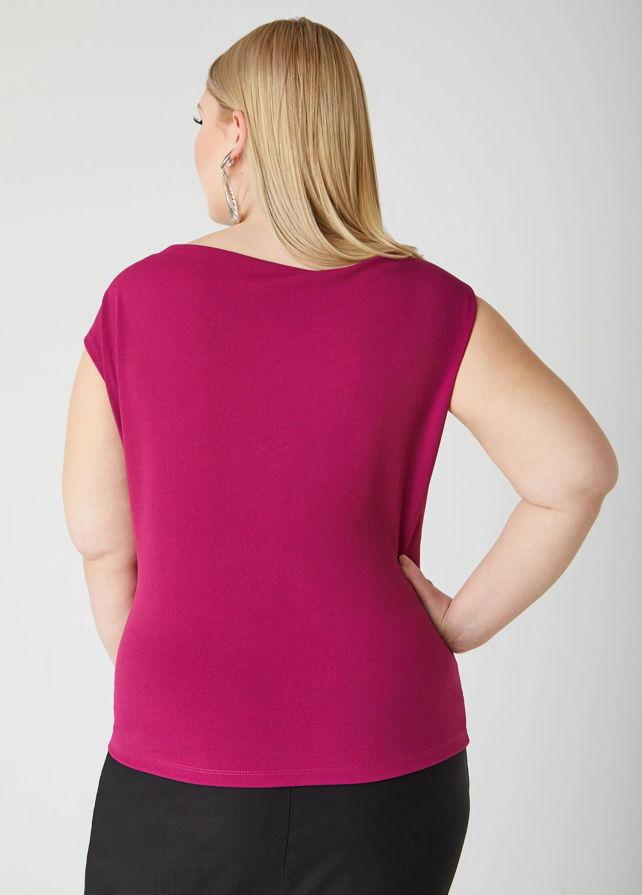 Draped Crepe Top sold by Ashley Stewart product image thumbnail 2