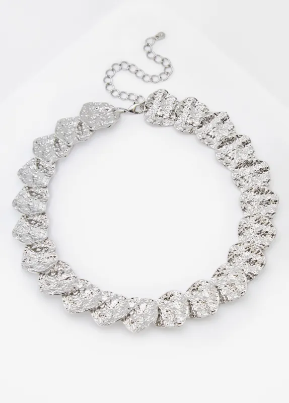 Hammered Silver Tone Necklace sold by Ashley Stewart