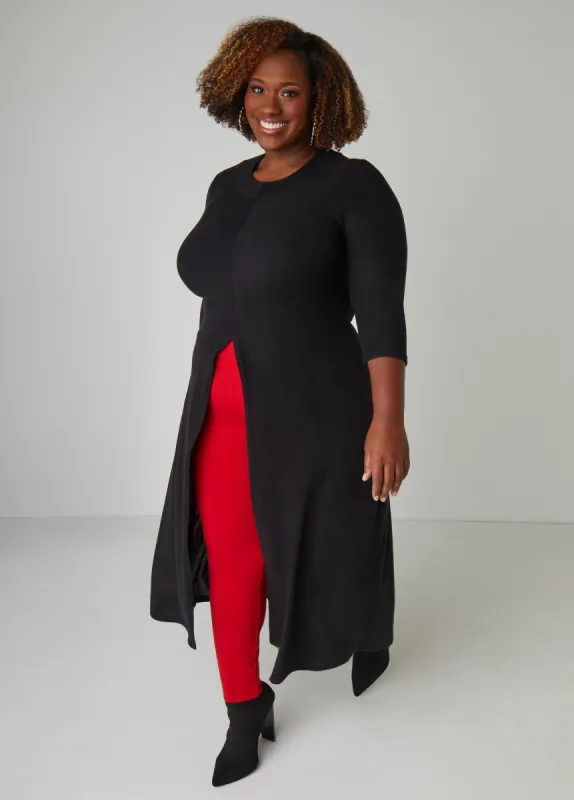 Split Front Hacci Knit Duster sold by Ashley Stewart