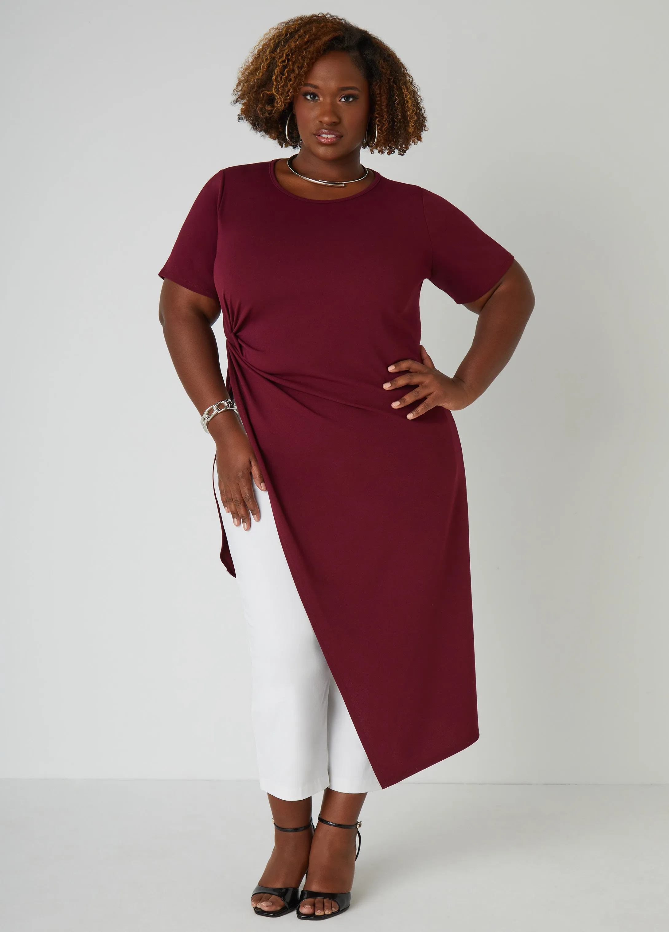 Knotted Knit Duster Top sold by Ashley Stewart product image thumbnail 5