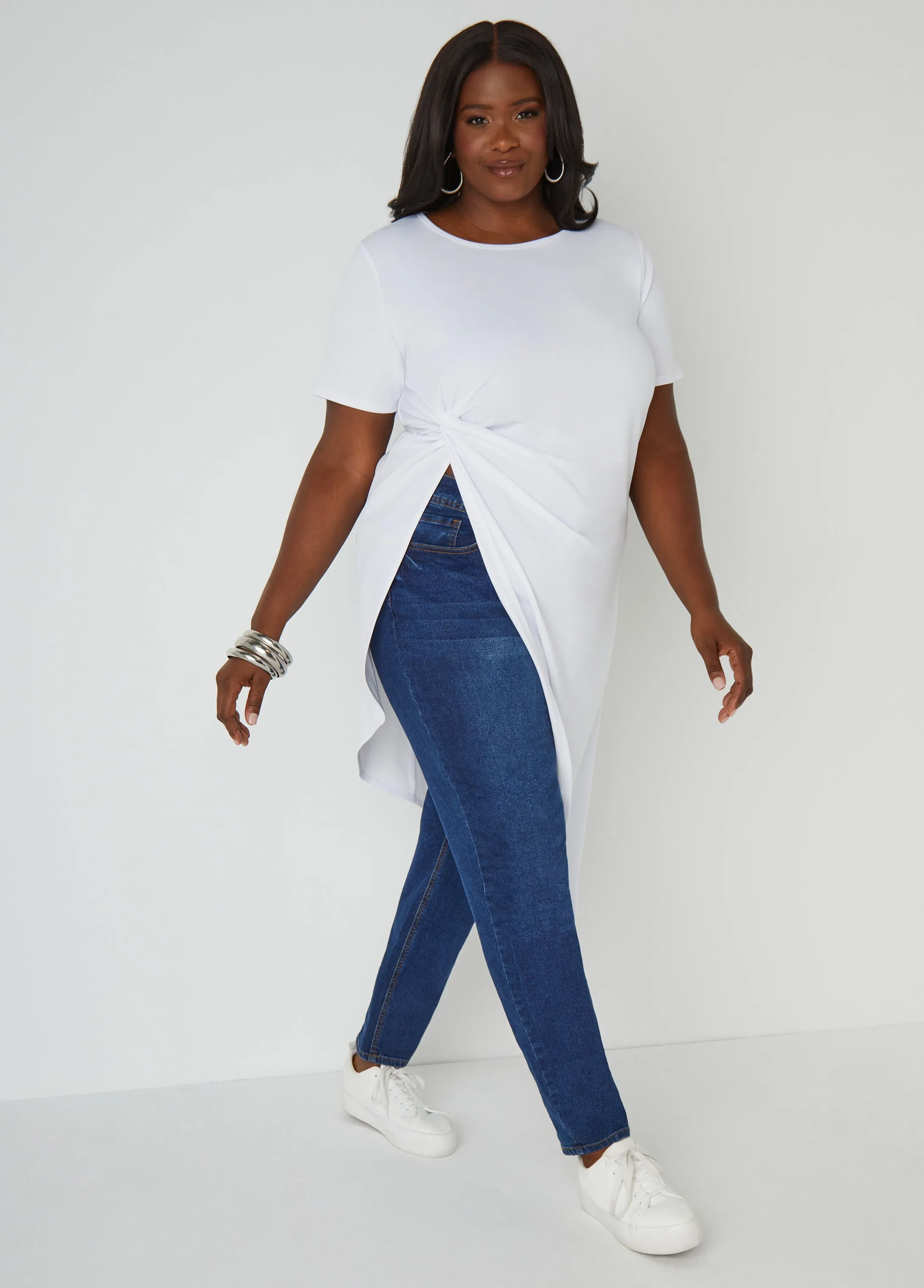 Knotted Knit Duster Top sold by Ashley Stewart product image thumbnail 3