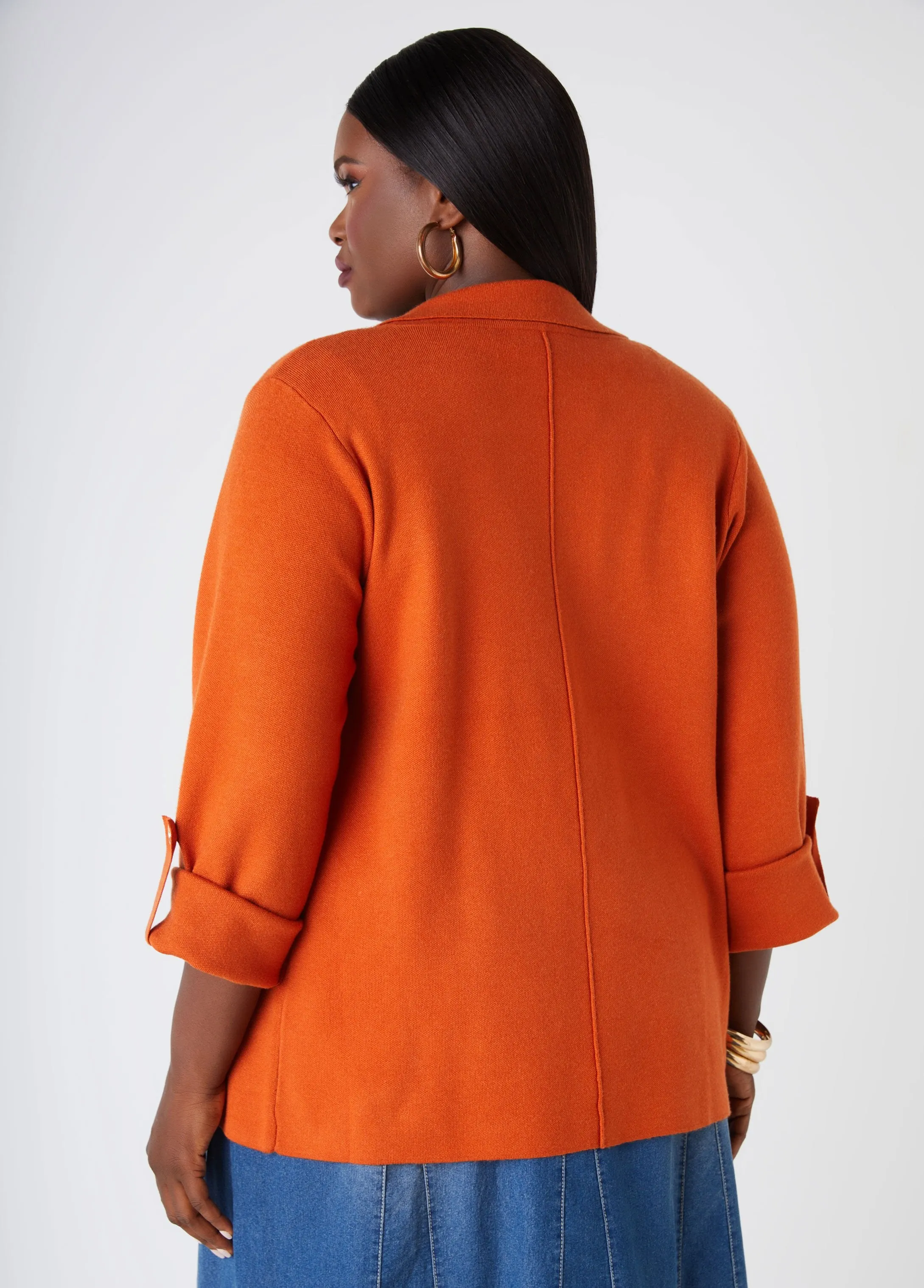 Seam Detailed Knit Blazer sold by Ashley Stewart product image thumbnail 2