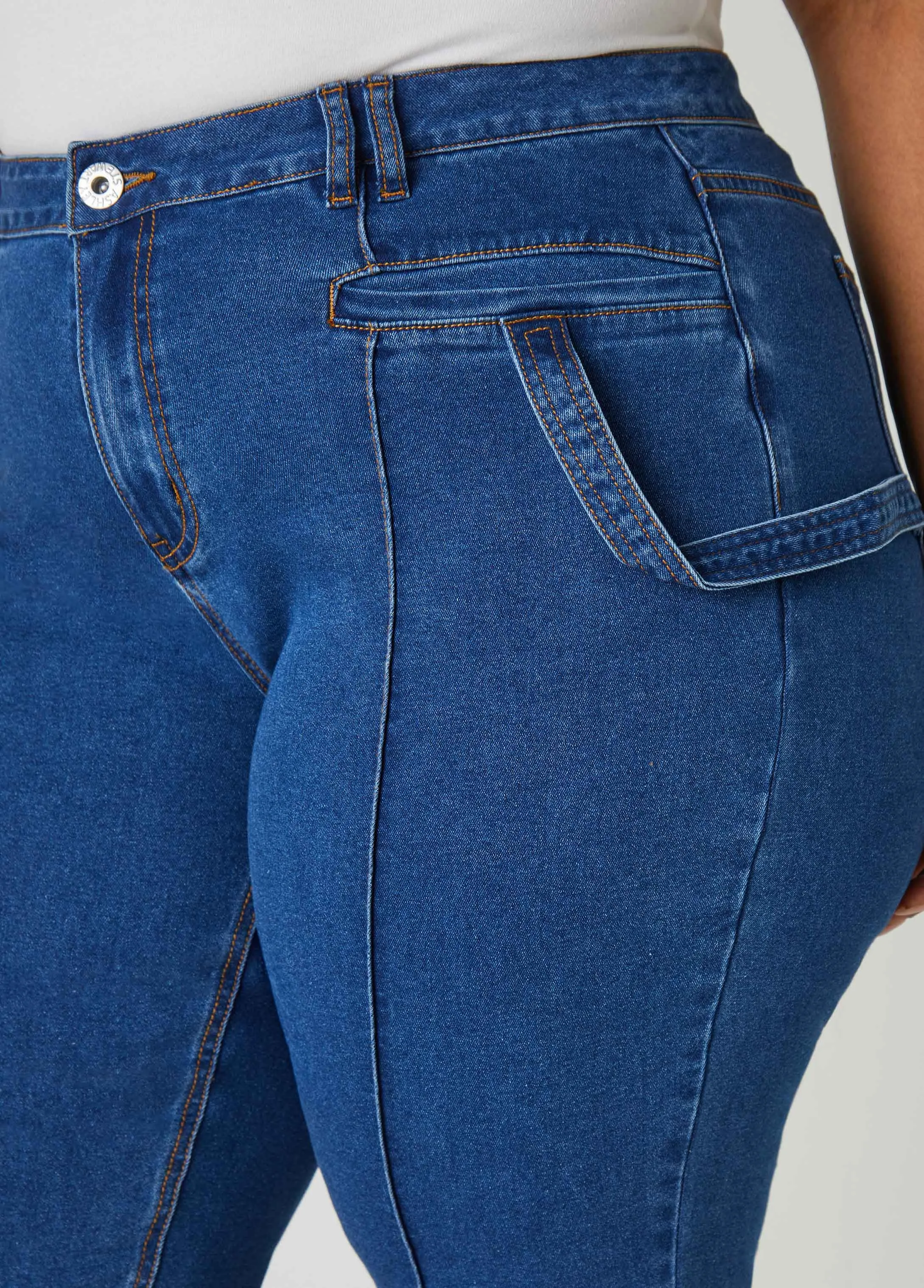Pintuck Denim Capris sold by Ashley Stewart product image thumbnail 4